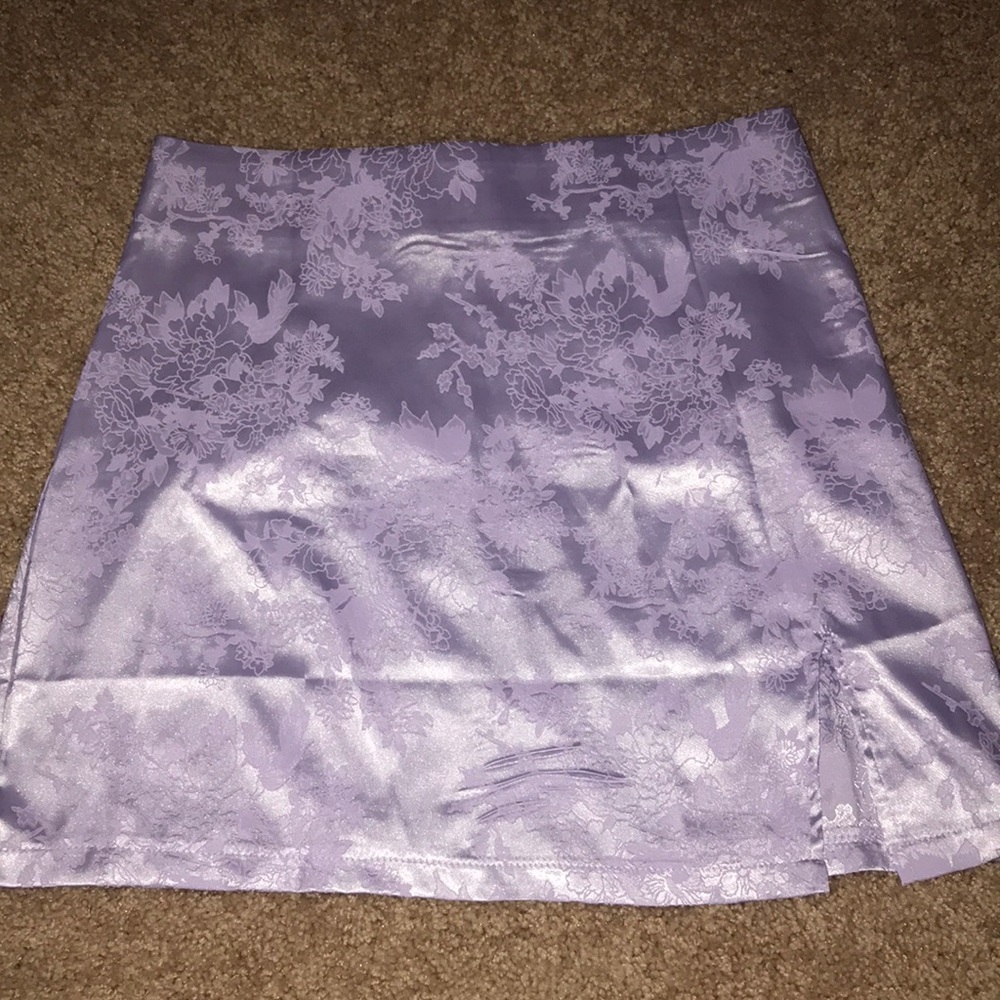 silky purple skirt